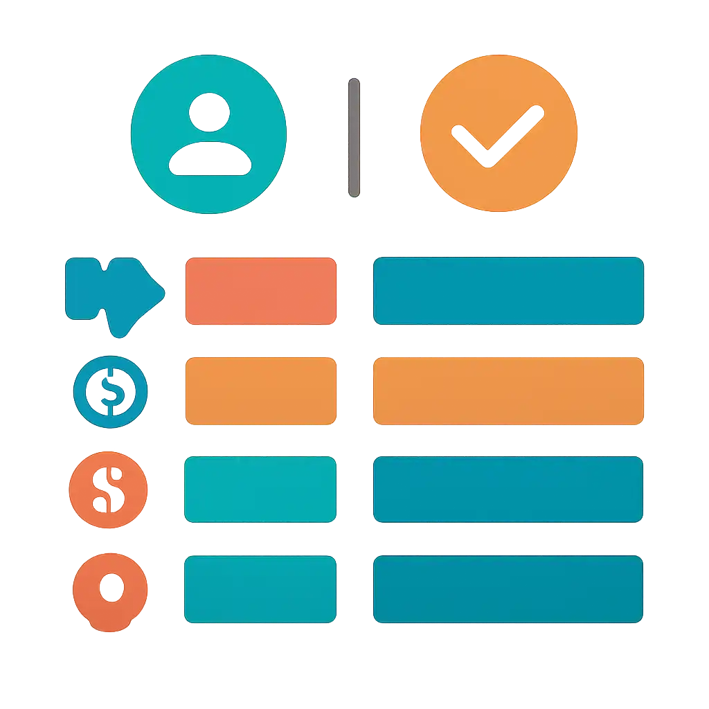 Infographic comparing options using coloured bars and icons only, no text or labels, flat design, 82 Game