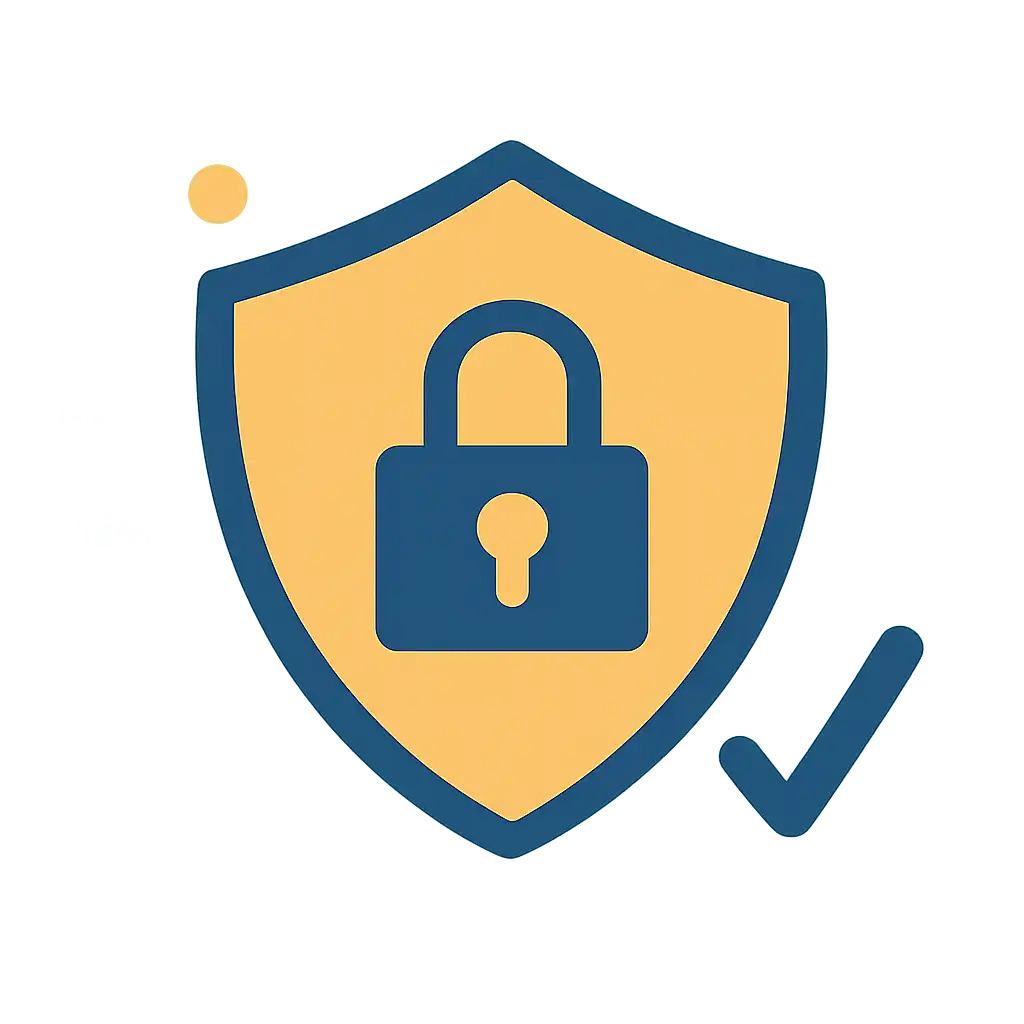 Security shield icon with lock: 82 Game safety visualization